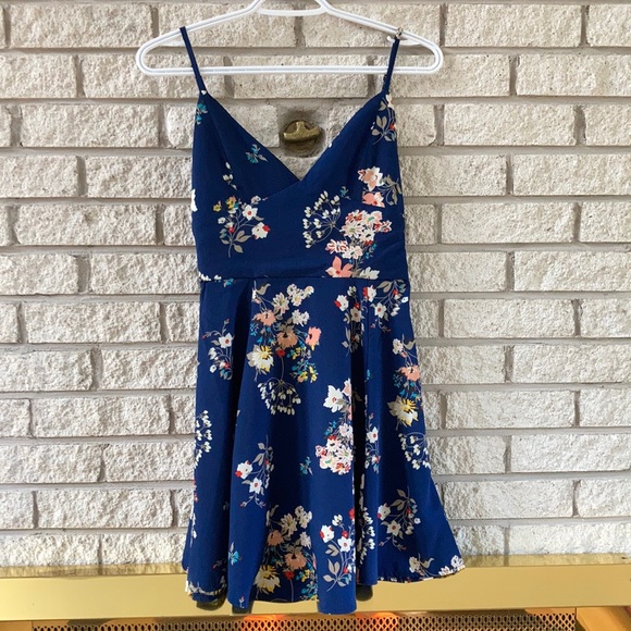 Lovely Girl Navy Floral Mini Dress - Picture 1 of 4